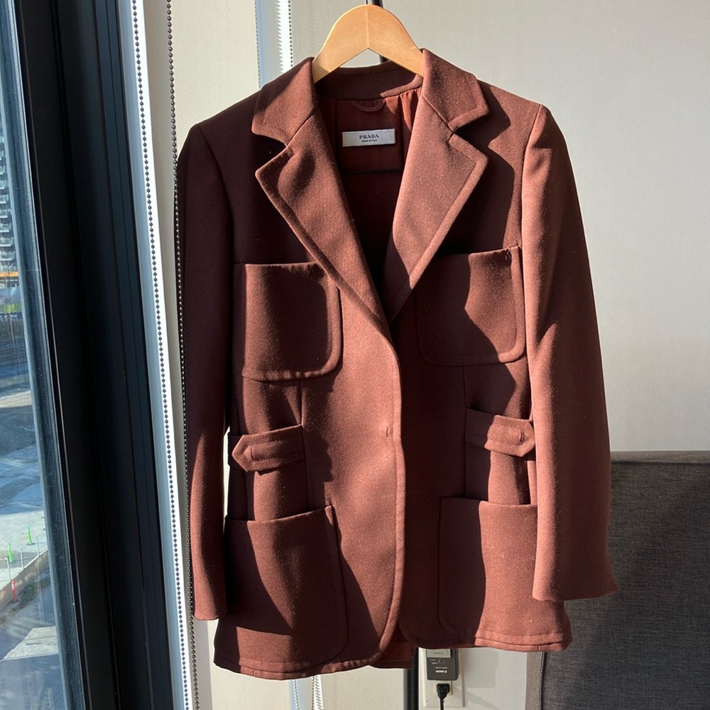 Prada Brown wool Women's tailored blazer